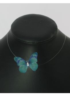 Collier papillon mariage turquoise - bijoux mariage enfant ou femme