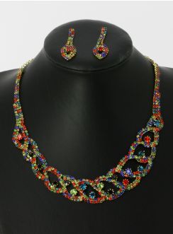 parure multicolore bijoux soirée pas cher