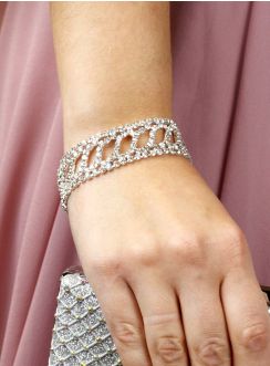 bracelet multi-rangs strass bijou soirée femme