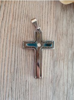 Croix En Bois Chapelet Catholique Avec Sac - Cadeau Baptême, Communion - Bois Naturel - 2 Pièces