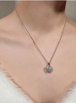 collier coeur strass pour mariage ou st valentin