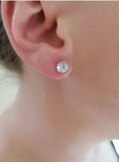 boucles d'oreille strass lagre avec clou