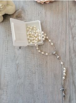 chapelet première communion blanc