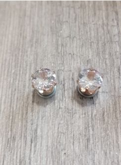 boucle d'oreille strass aimant argent