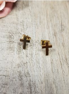 Boucles d'oreilles petite Croix chrétienne