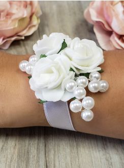 Bracelet demoiselle d'honneur ruban et fleur