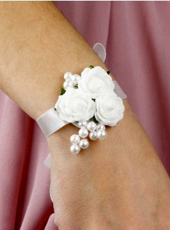Bracelet demoiselle d'honneur ruban et fleur
