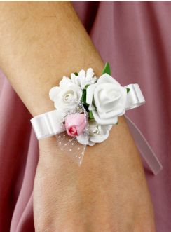 Bracelet ruban fleuri pour demoiselle d'honneur – Fait main