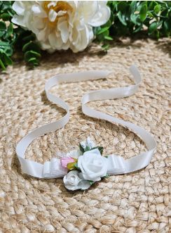Bracelet ruban fleuri pour demoiselle d'honneur – Fait main