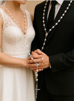 Chapelet de couple futurs mariés