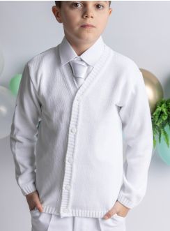 Gilet blanc avec bouton pour garçon