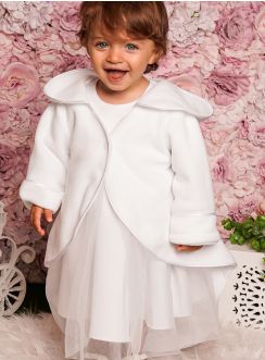 Cape baptême polaire blanche - Personnalisable