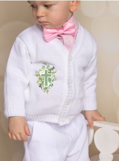 Gilet blanc garçon pour baptême ou communion