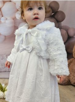 Veste blanche baptême fille