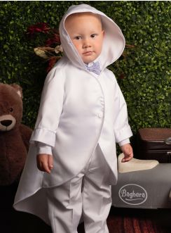 Cape mixte fille ou garçon en satin blanche