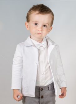 Veste de costume bébé blanche très smart ! Veste Baptême Mariage