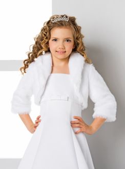 boléro fourrure fille blanc