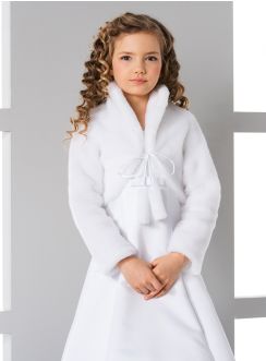 veste fausse fourrure enfant blanche pour fille