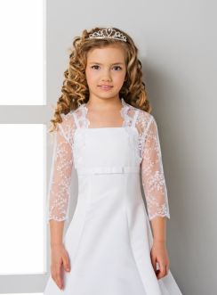 Boléro fille dentelle blanche communion mariage