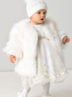 manteau fourrure bébé fausse fourrure blanche