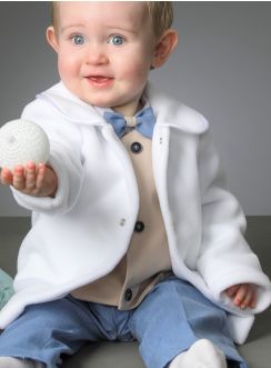 manteau blanc bébé garçon polaire