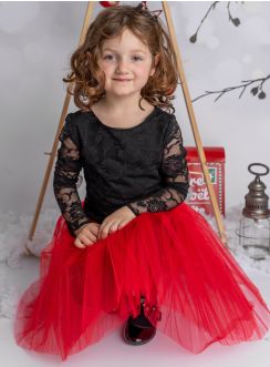 Robe Noël Bébé Fille Tutu Tulle - Costume Première Fête De Noël