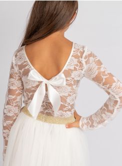 Haut dentelle fille manches longues