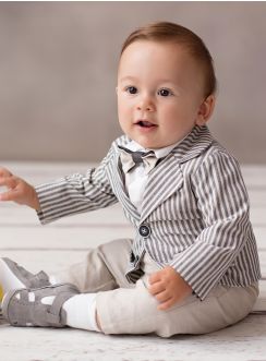 veste cérémonie mariage bébé garçon rayée