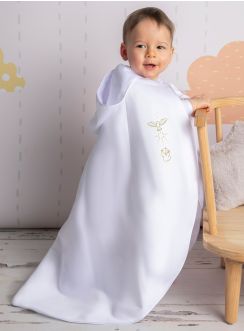 Cape baptême longue collection " bébé et Colombe "