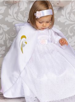 Cape baptême longue la Vierge et l'enfant