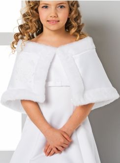 Cape satin et fourrure fille - Personnalisable