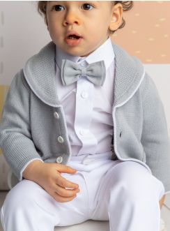 gilet cardigan bébé garçon pour baptême ou mariage