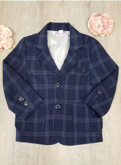 veste costume bleu marine écossais pour bébé ou petit garçon