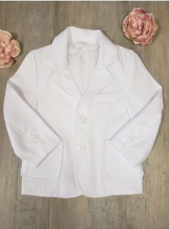 Veste costume blanche pour baptême garçon