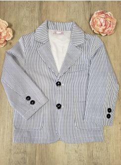 veste costume pour bébé garçon bleu rayée blanc