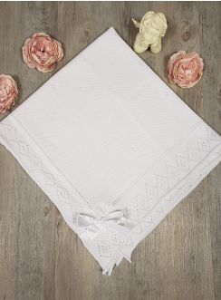 Couverture bébé Tricot et noeud