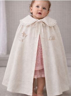  longue cape de baptême lin vintage bébé et petites filles