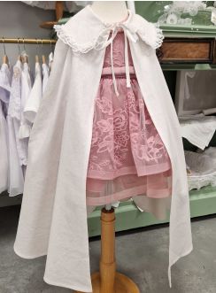  longue cape de baptême lin vintage bébé et petites filles
