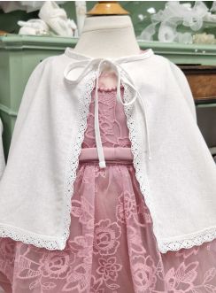 Cape courte de baptême lin vintage bébé et petites filles