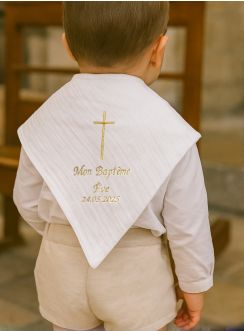 lange cape de baptême en coton de gaze