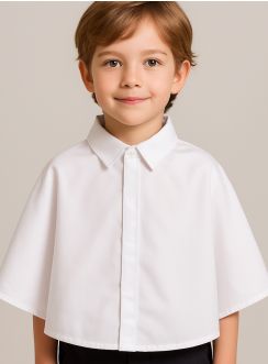 Cape garçon coton col chemise et boutonnée