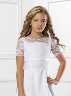 Bolero enfant en dentelle blanc