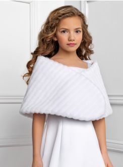 Cape fausse fourrure fille blanche