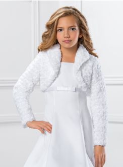 Bolero fourrure fille cérémonie mariage blanc