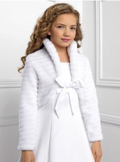 Boléro fille pour hiver blanc