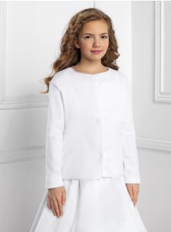 veste fille en toison blanche