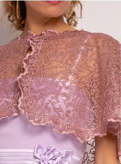 Cape cérémonie mariage pour femme vieux rose