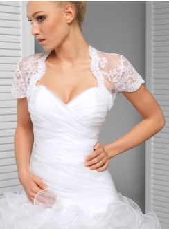 boléro mariée mariage dentelle blanche manches courtes