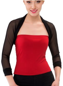 boléro mousseline noir pour femme