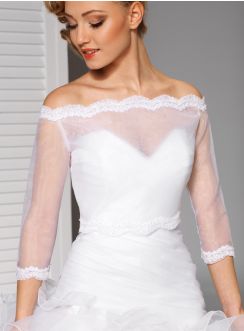 top sur robe de mariée en organza blanc
